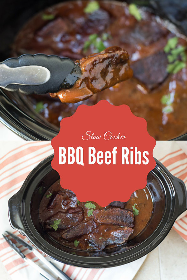 This easy recipe for slow cooker BBQ beef ribs is one of the most requested recipes by family and friends when we have company over.  And the best part is, it takes only  a few minutes to prep, and the result is this beautiful dish everyone will love!