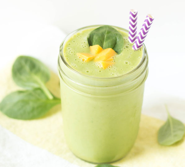 This three-ingredient  green mango smoothie with kefir is a quick, healthy breakfast perfect for a busy weekday!