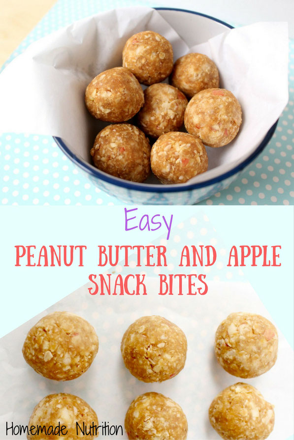 homemade apple peanut butter snack bites are the  perfect healthy snack or breakfast to boost your energy! 