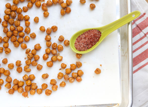 These BBQ roasted chickpeas are the perfect substitute for chips!  If you like salty, crunchy treats but still want a high-fiber, high-protein snack, this recipe is for you! 