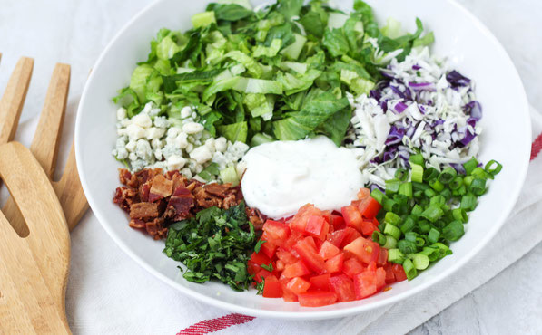 This chopped salad is lighter than most chopped salad recipes, but still has a few "treats" making it a fun and delicious way to enjoy those veggies! 