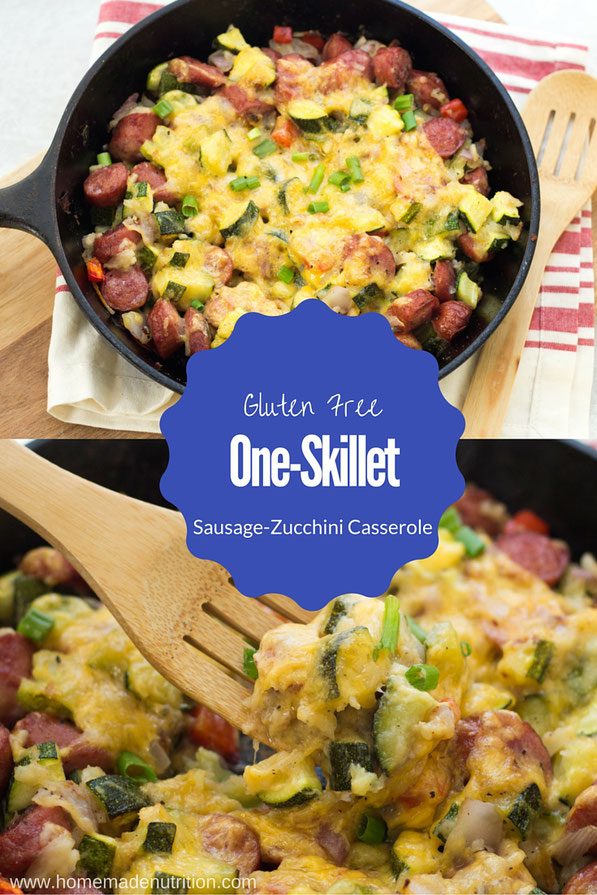 This one-skillet wonder with sausage, zucchini, and potatoes is a delicious (plus gluten free) dinner the whole family will love! 