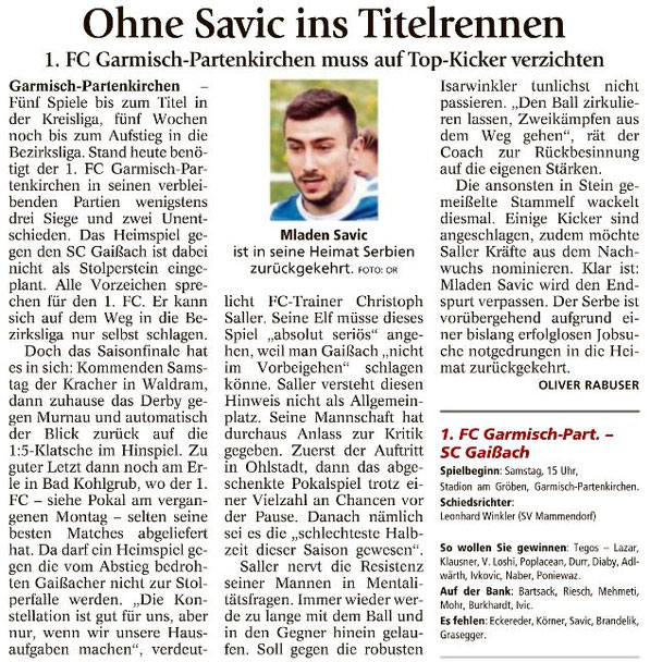 Ga-Pa Tagblatt vom 06.05.2017
