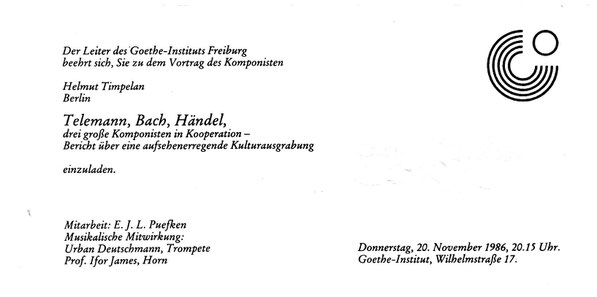 Goethe-Institut Freiburg | Goethe-Institut | Telemann-Bach-Händel-Cooperation