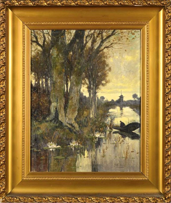 te_koop_aangeboden_een_landschap_schilderij_met_rivier_gezicht_van_de_schilder_henri_van_os_-_delhez_1880-1976_hollandse_school