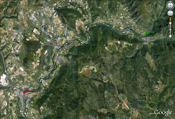 Le Rozier - Aguessac (viele Zwischenstationen möglich - Straßen leicht erreichbar) Weiterfahrt nach Millau nicht lohnend)