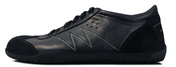 Barfuß Laufschuh Tension mit Minimal-Dämpfung aus schwarzem Leder