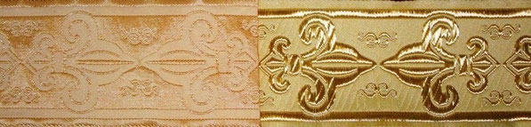 'Französische Lilien' beige-gold (beidseitig verwendbar) - 50 mm