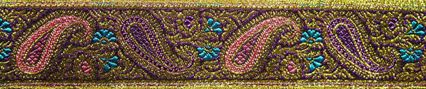 'Paisley' violett-rosa-türkis-gold - 33 mm