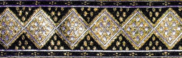 'Goldene Lurex-Karos' schwarz - 49 mm