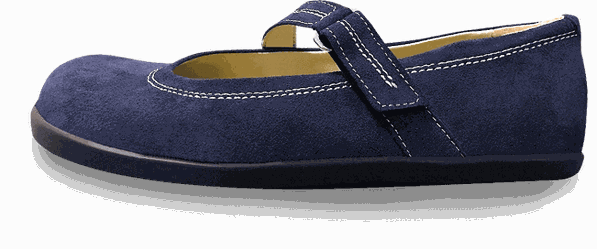 Handgefertigter Senmotic Barfußschuh Ballerina Damen aus Leder in Blau