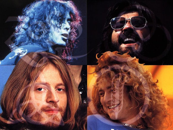 copertina album a colori dei led zeppelin giovani