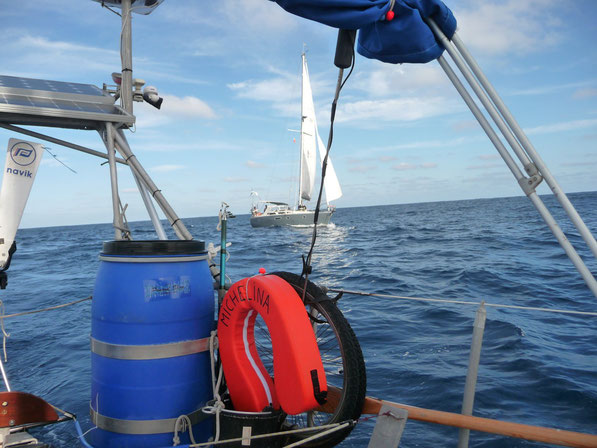 Freude auf hoher See. SY-MICHELINA trifft SY-BONAFIDE