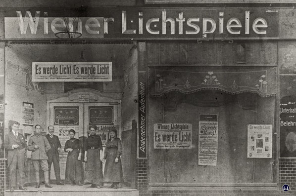 Die ehemaligen "Wiener Lichtspiele" in Berlin - Kreuzberg. Seltene Postkarte der "Wiener Lichtspiele" aus dem Jahr 1919. Sammlung Röhrig.