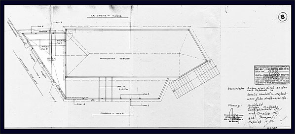 Planzeichnung der Schiffsanlegestelle von 1987.