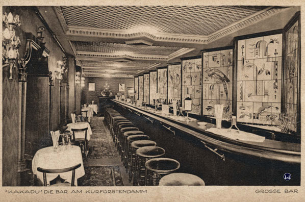 Das "Kakadu" (Innenansicht) in der Joachimsthaler Straße 10, Ecke Kurfürstendamm war wohl eine der bekanntesten Berliner Bars.