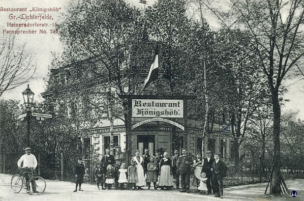 Das Restaurant "Königshöh" in Lichterfelde um 1900. Später wurde hieraus das "Weiße Röss'l.