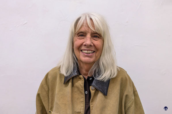 Gisela Getty bei meiner Begegnung mit ihr während ihrer Fotoausstellung "Ashes to Rishikes" in Berlin.