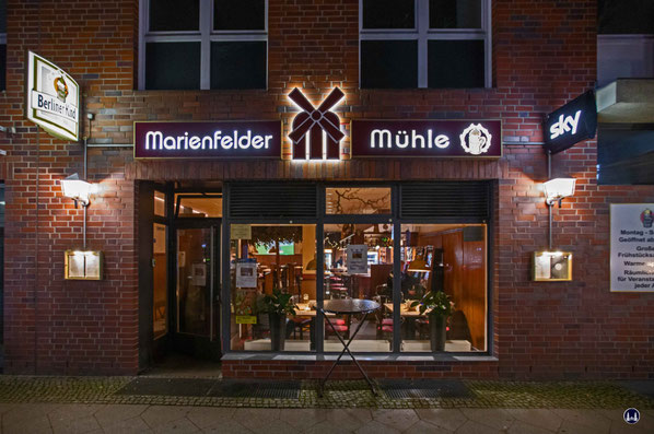 Lokal "Marienfelder Mühle" Außenansicht.