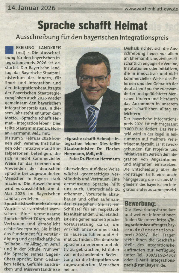 Quelle: Moosburger Wochenblatt 14.01.2026