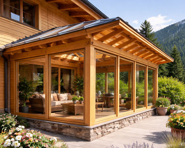 Wintergarten und Pergola aus Holz Tirol