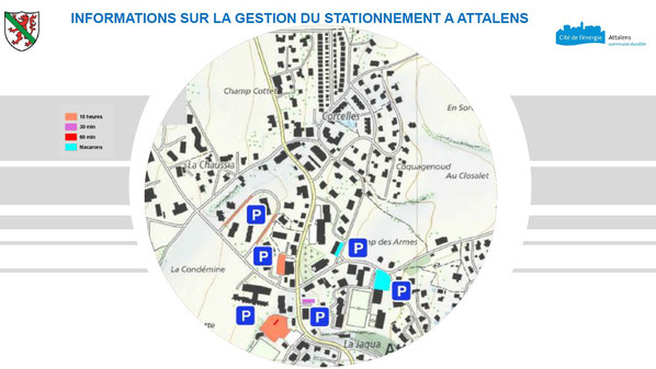 Davantage de renseignements sur le flyer disponible sur le site de la Commune d'Attalens - Source : https://www.attalens.ch/pilier_public/stationnement-a-attalens/