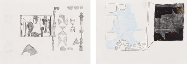 Mike Lankes l Bleistift, Öl, Kohle auf Papier je 35 x 25 cm, 2021