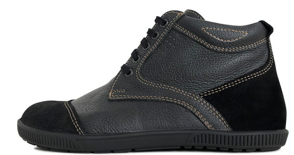 Leichter Wanderstiefel als Barfußschuh aus Rindsleder mit Veloursleder und Perforierungen im Leder.