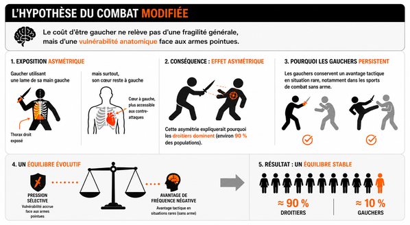 Hypothèse du combat : main gauche vs. droite