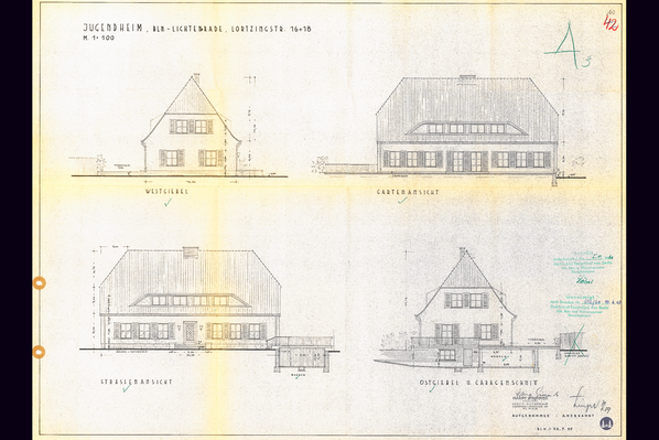 Lortzingclub in Berlin - Lichtenrade. Bestandszeichnung von 1959