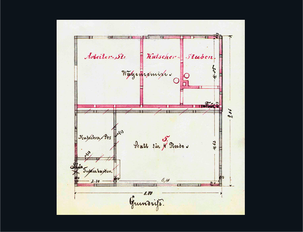 Zollpackhof der Anhalter Bahn, Berlin, Yorckstraße. Grundriss des Stalls der Greppiner Werke.