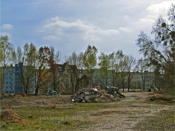 Zollpackhof der Anhalter Bahn, Berlin, Yorckstraße. Alte Zufahrtsstraße zur Gleisseite.