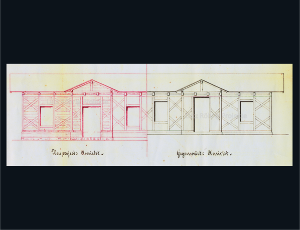 Zollpackhof der Anhalter Bahn, Berlin, Yorckstraße. Greppiner Werke, Schuppenansicht