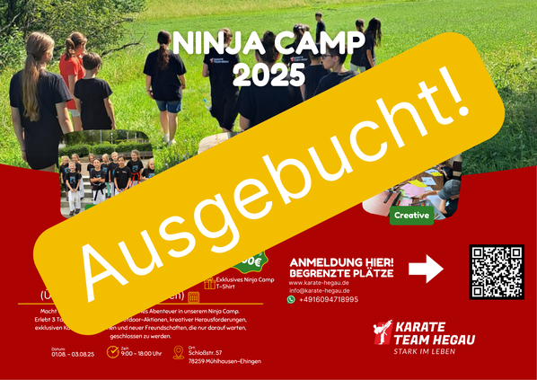 Kinder Karate Camp mit Übernachtung. Kinder Trainings Veranstaltung. Mit viel Karate Training und Wettspielen. 