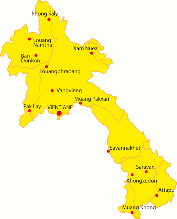 Лаос страна на карте