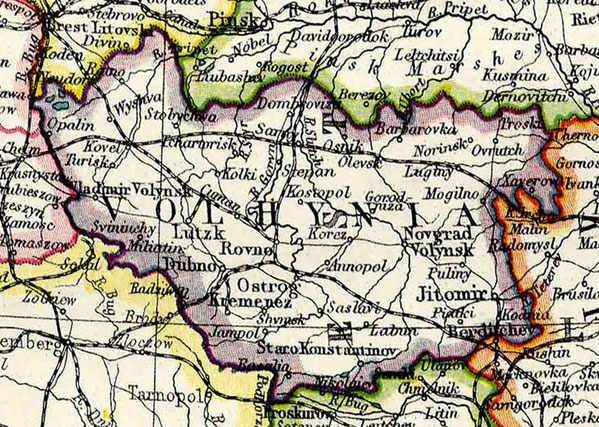 Німецька мапа Волині 1908 р.