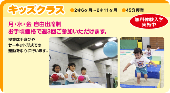 体操教室,2才6ヶ月〜2才11ヶ月