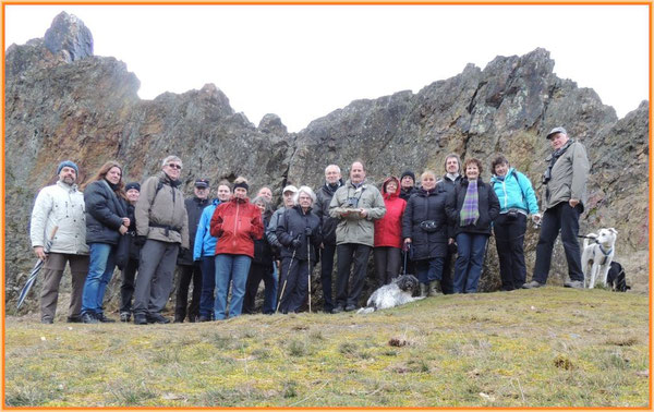 Pilzfreunde bei der Winterwanderung an den Eschbacher Klippen