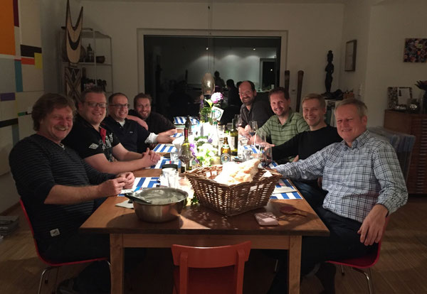 Erinnerungsbild an das Doppel-Dinner im Hause Pfaffhausen 2015