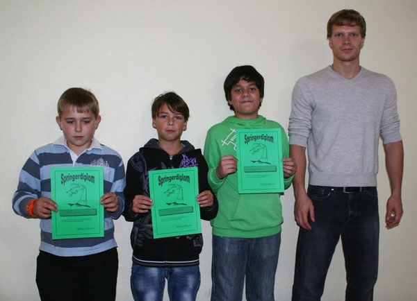 Kai Steinert, Lukas Grötzinger, Yahya Danisan und ihr Trainer Axel Schlippe
