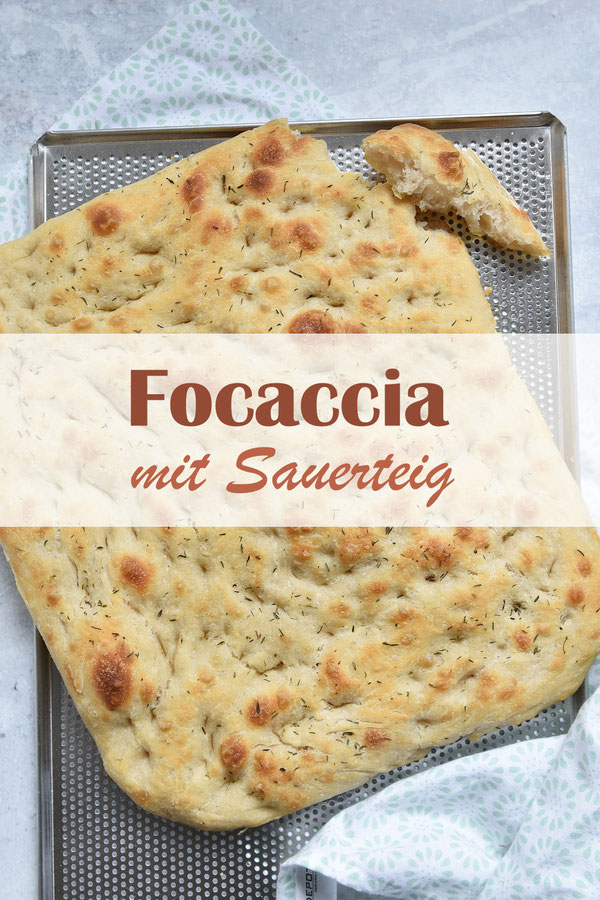 Focaccia mit Sauerteig, Thermomix