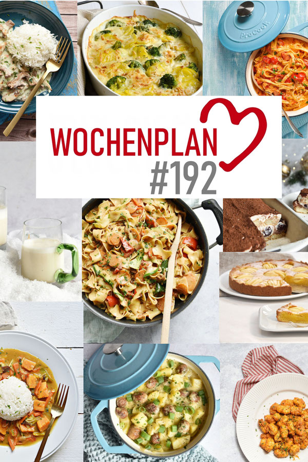 Was soll es die Woche bloß zu essen geben? Ich habe dir hier eine ganze Woche an leckeren Rezepten zusammengestellt - du kannst sie vegan oder vegetarisch kochen - der mix dich glücklich Wochenplan für den Thermomix - Nummer 192