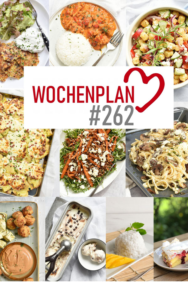 Was soll es die Woche bloß zu essen geben? Leckeres Gemüse, Pasta, Pizza oder lieber ein Curry oder Reisgericht? Hier kommt Wochenplan 262 für den Thermomix, Mittagessen, Abendessen, Rezepte