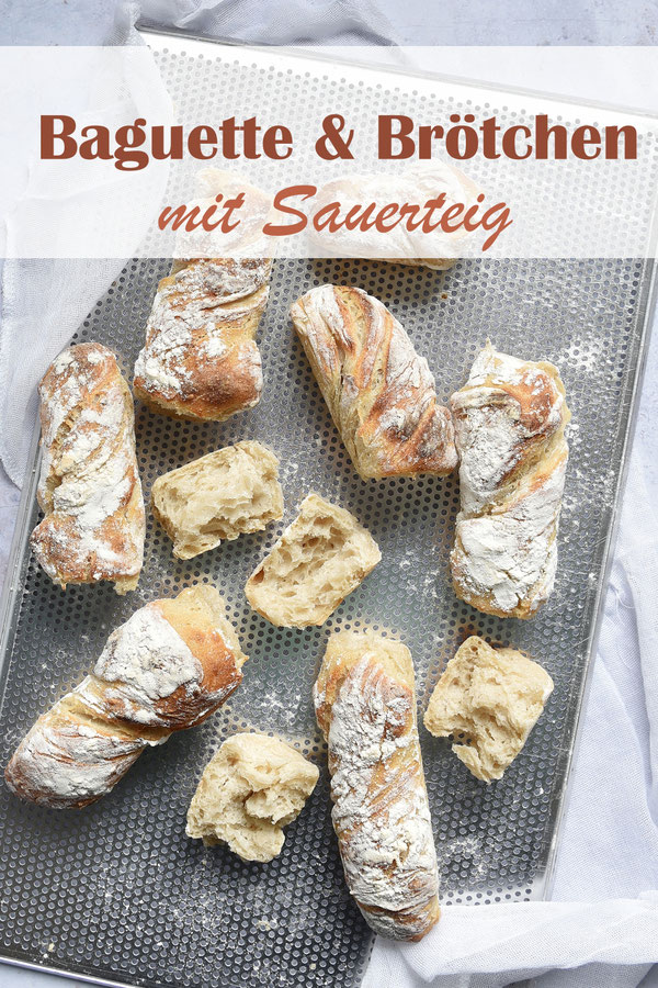 Baguette und Brötchen mit Sauerteig, Thermomix