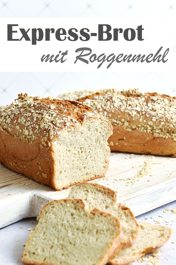 Express-Brot mit Weizenmehl bzw. Dinkelmehl sowie Roggenmehl, ohne Gehzeit, ruck zuck gemacht, Thermomix