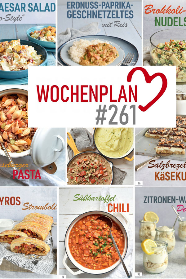 Was soll es die Woche bloß zu essen geben? Leckeres Gemüse, Pasta, Pizza oder lieber ein Curry oder Reisgericht? Hier kommt Wochenplan 261 für den Thermomix, Mittagessen, Abendessen, Rezepte