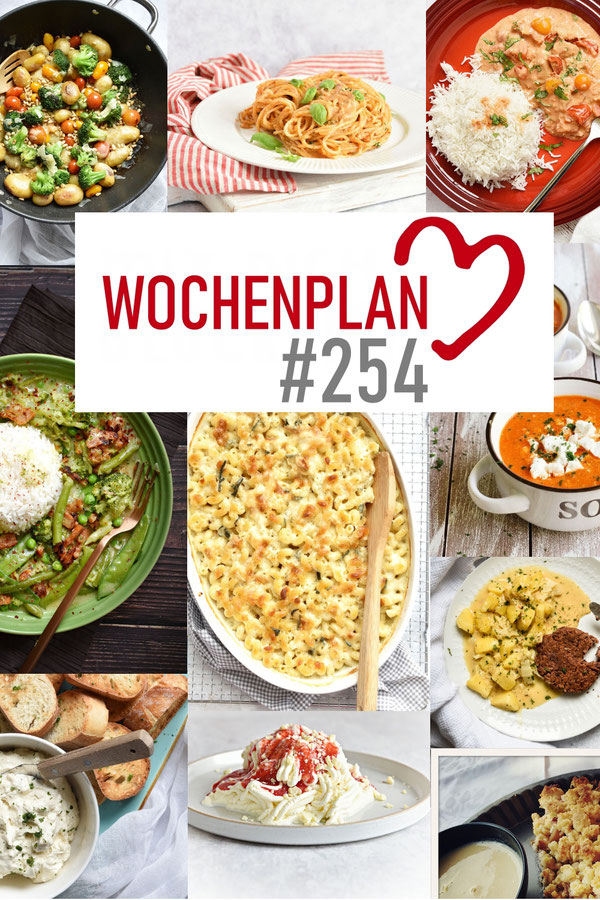Was soll es die Woche bloß zu essen geben? Leckeres Gemüse, Pasta, Pizza oder lieber ein Curry oder Reisgericht? Hier kommt Wochenplan 254 für den Thermomix, Mittagessen, Abendessen, Rezepte