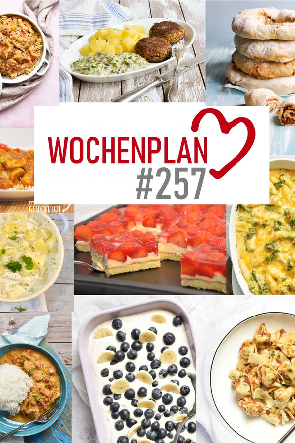 Was soll es die Woche bloß zu essen geben? Leckeres Gemüse, Pasta, Pizza oder lieber ein Curry oder Reisgericht? Hier kommt Wochenplan 257 für den Thermomix, Mittagessen, Abendessen, Rezepte