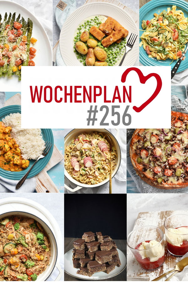 Was soll es die Woche bloß zu essen geben? Leckeres Gemüse, Pasta, Pizza oder lieber ein Curry oder Reisgericht? Hier kommt Wochenplan 256 für den Thermomix, Mittagessen, Abendessen, Rezepte