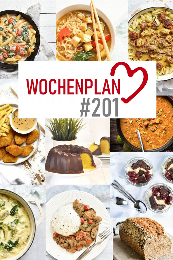 Was soll es die Woche bloß zu essen geben? Ich habe dir hier eine ganze Woche an leckeren Rezepten zusammengestellt - du kannst sie vegan oder vegetarisch kochen - der mix dich glücklich Wochenplan für den Thermomix - Nummer 201